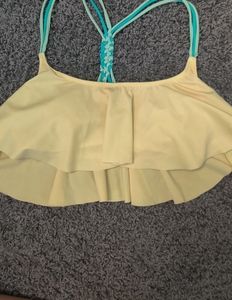 VS PINK ruffle bikini top with braided straps